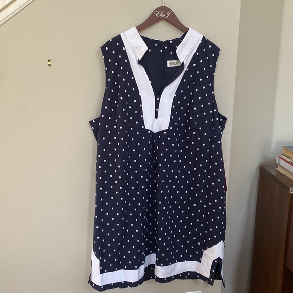 Eliza J Sleeveless Polka Dot Shift Dress - Picture 3 of 12